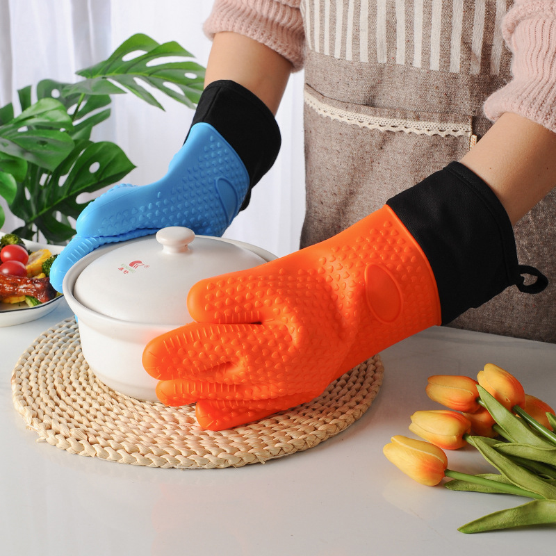 Oven Mitt Silicone - 1/2Pcs Anti-Scald Silicone Oven Mitts for