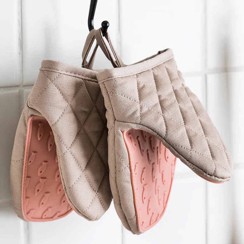 Oven Mitt Silicone - 【F】Silicone Anti-scalding Oven Gloves Mitts Potholder